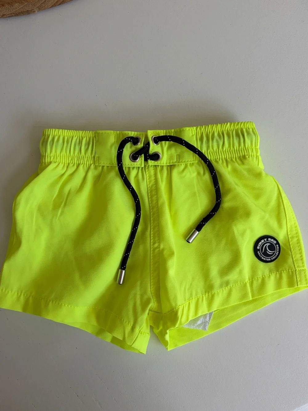 Binky Bro Infant boy Neon Yellow Swim Shorts with Drawstring